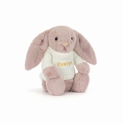 Jellycat Bashful Luxe Bunny Rosa with Cream Jumper Australia | 394825EXH